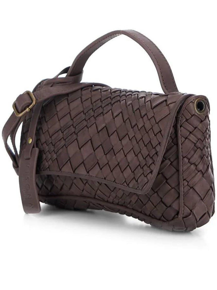 Visona` Woven Leather Handbag