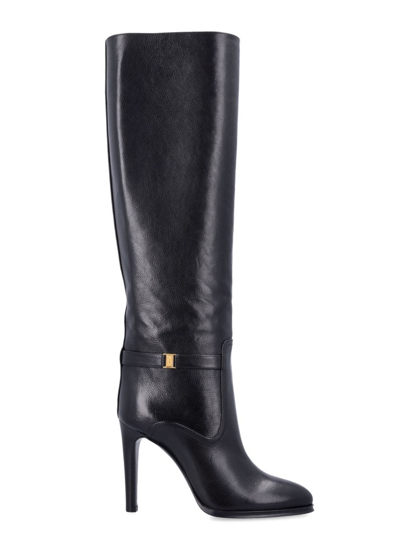 Saint Laurent Pointed Toe Ankle Strap Diane Boots