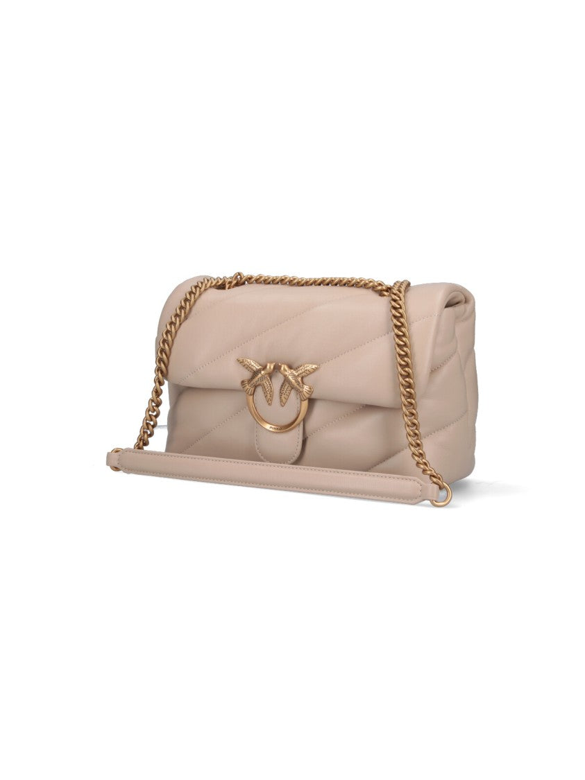 Pinko "Classic Love Puff" Crossbody Bag – Beige