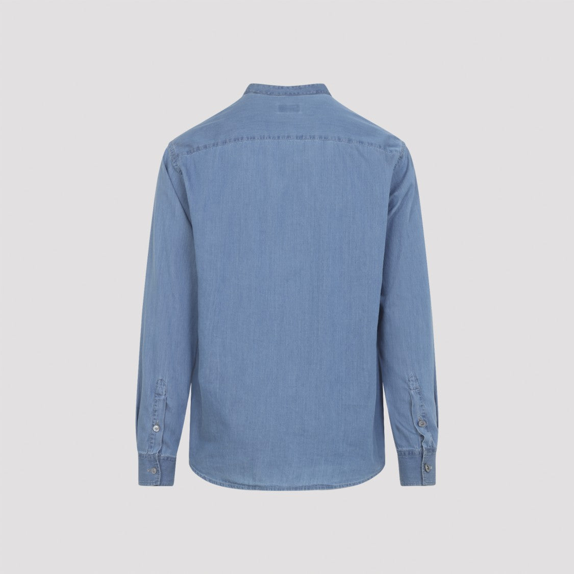 Giorgio Armani Long-Sleeve Cotton Shirt With Band Collar And Button-Down Front