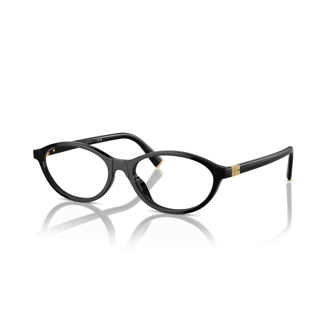 Miu Miu 0Mu 09Xv Oval Black Acetate Eyeglasses