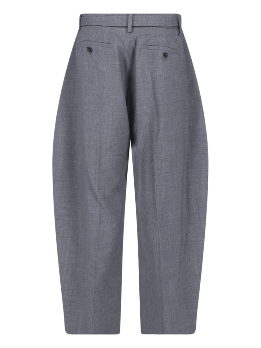 Sacai Tailored Wide-Leg Trousers With Adjustable Belt And Relaxed Fit