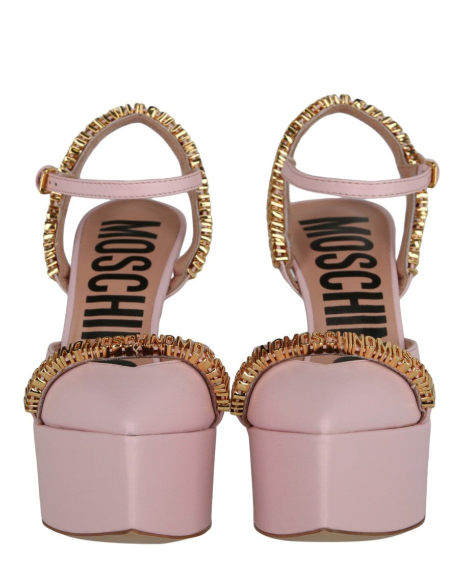 Moschino Logo Lettering Ankle Strap Pumps