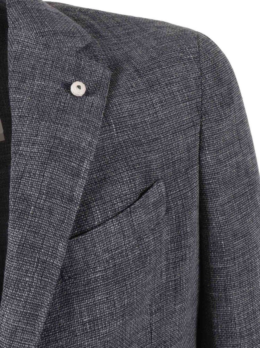 Brando-Lubiam Grey Textured Drop S Blazer