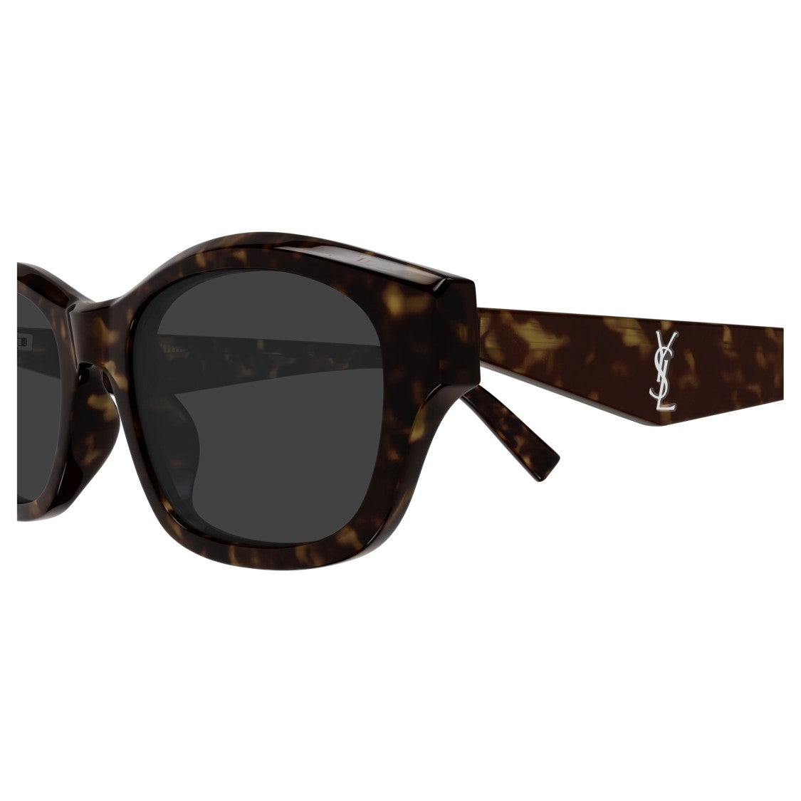 Saint Laurent Rectangular Tortoiseshell Sunglasses With Metallic Detail