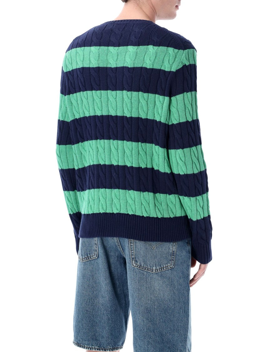 Polo Ralph Lauren Bicolor Striped Cotton Cable Sweater
