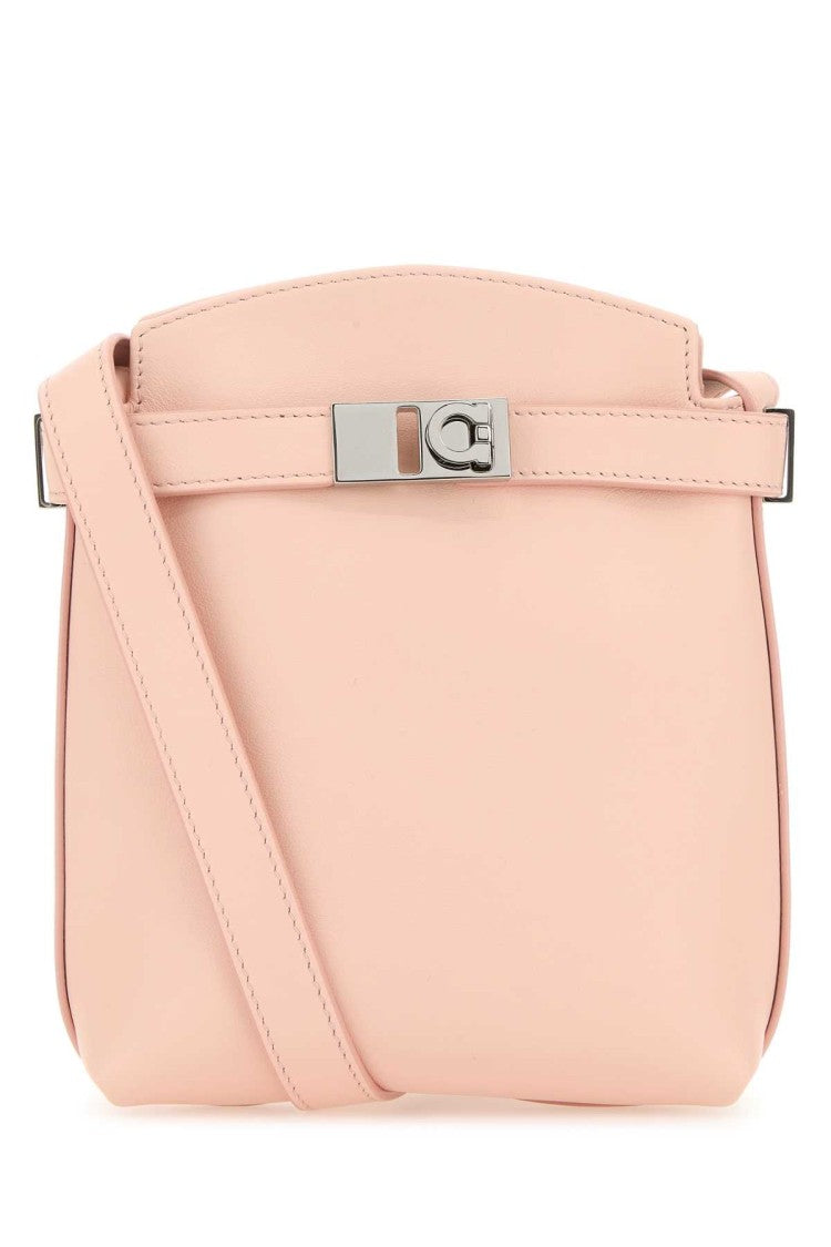 Salvatore Ferragamo Pastel Pink Leather Gancini Phone Case