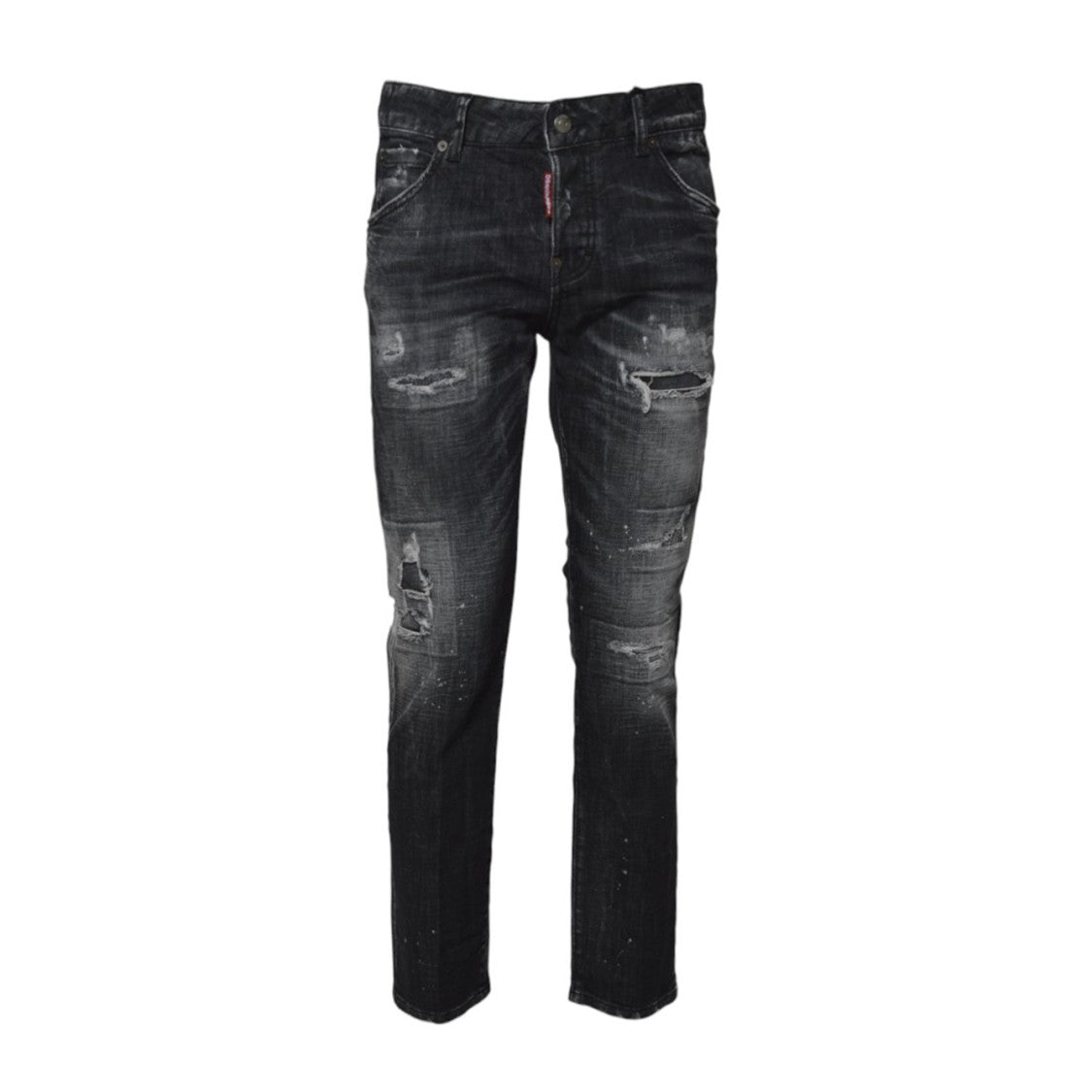 Dsquared2 Slim-Fit Black Denim Jeans With Distressed Finish