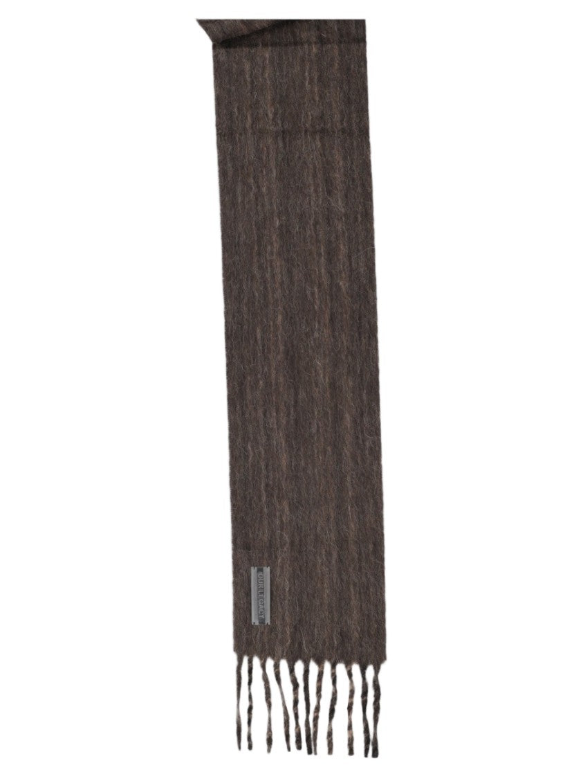 Our Legacy Brown Textured Twisted Fringes Alpaca-Blend Scarf