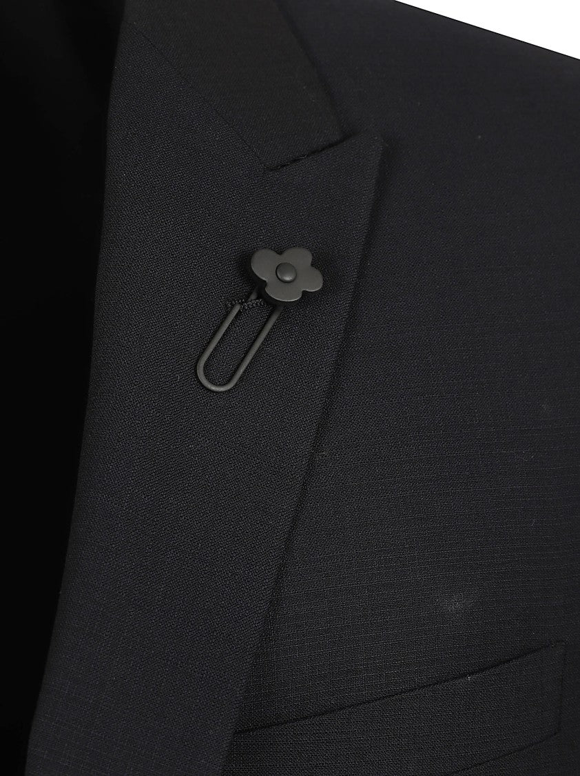 Lardini Slim Fit Black Suit With Notched Lapels