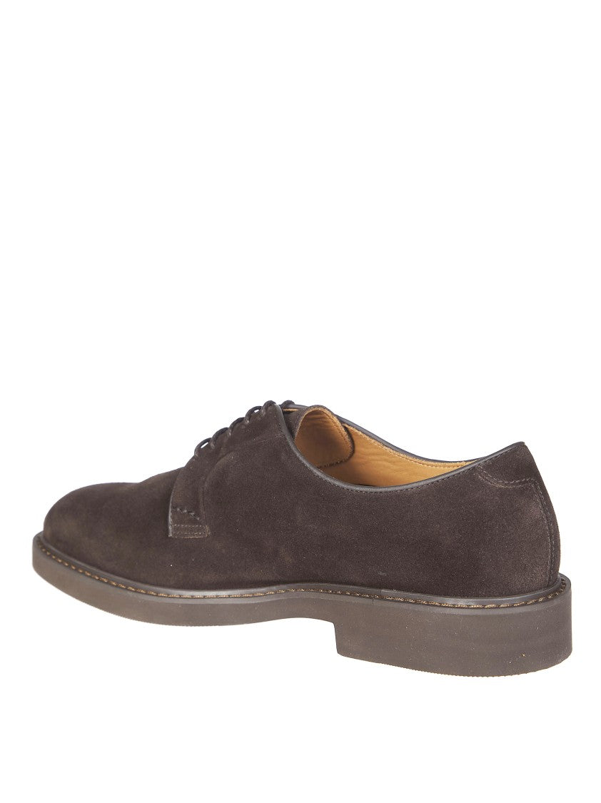 Doucal's Brown Suede Derby Shoes