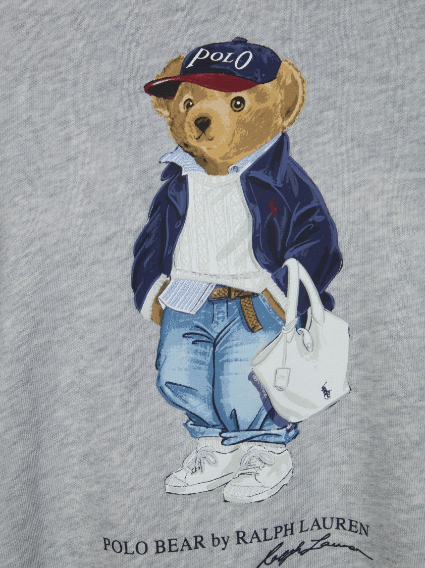 Polo Ralph Lauren Grey Bear Graphic Raglan Sweatshirt