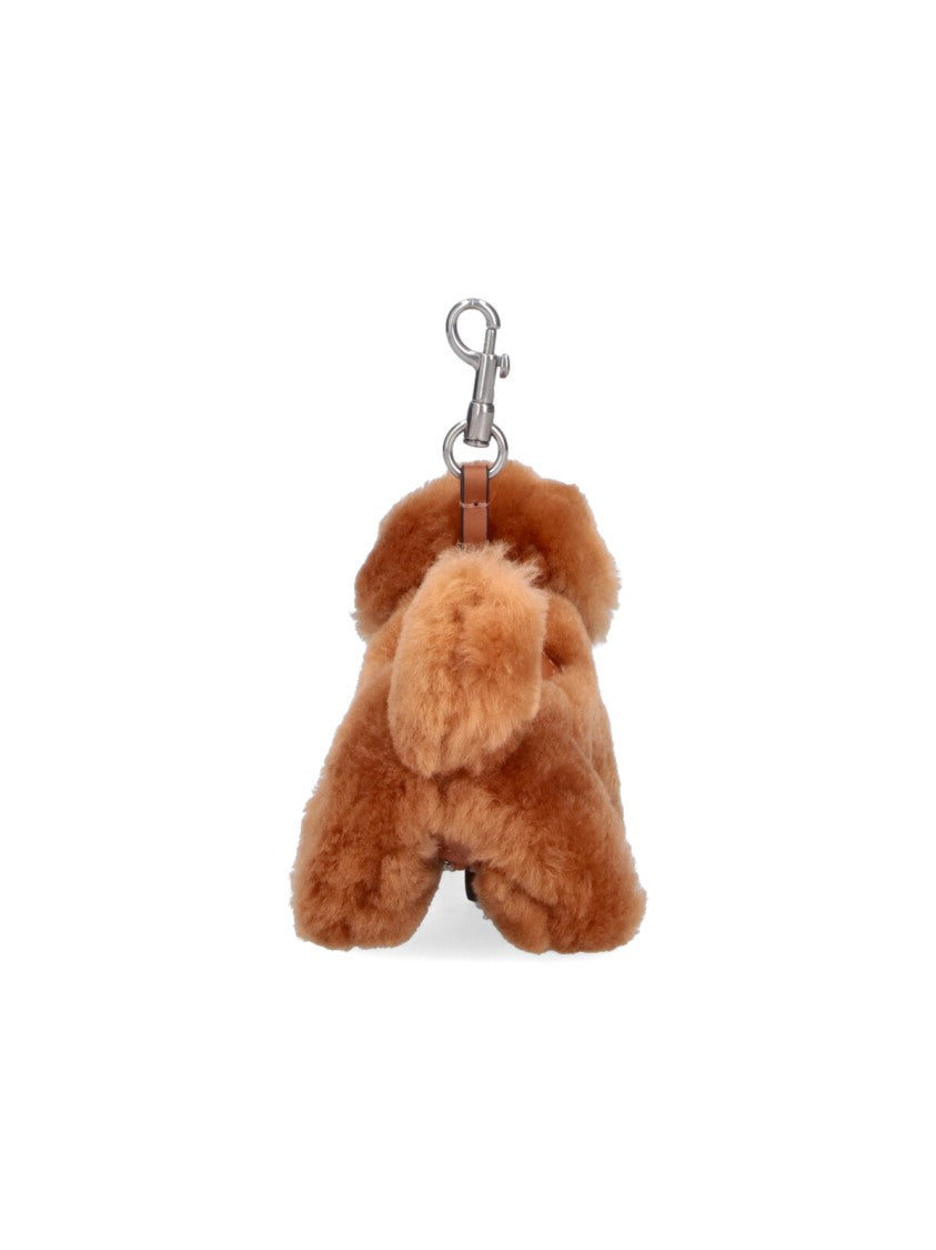Anya Hindmarch Plush Dog-Shaped Keychain With Detailed Features