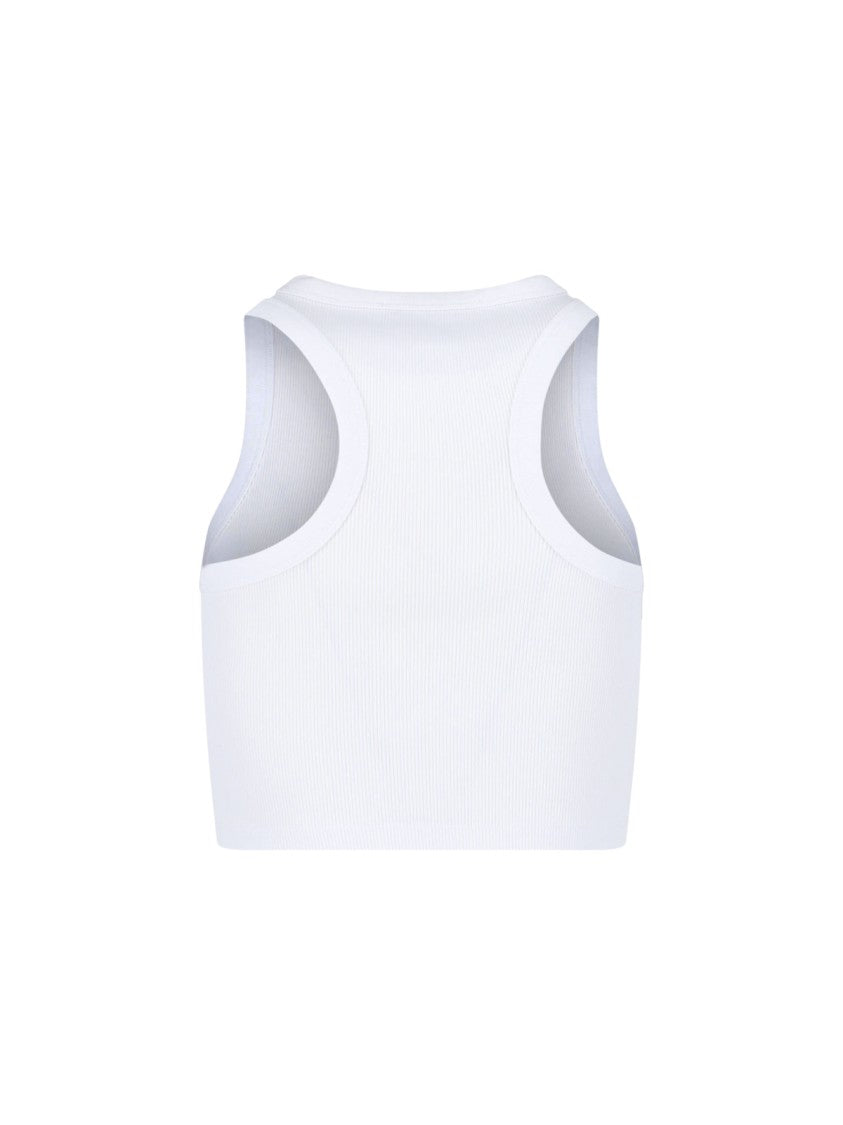Givenchy White Ribbed Stretch Cotton Tank Top