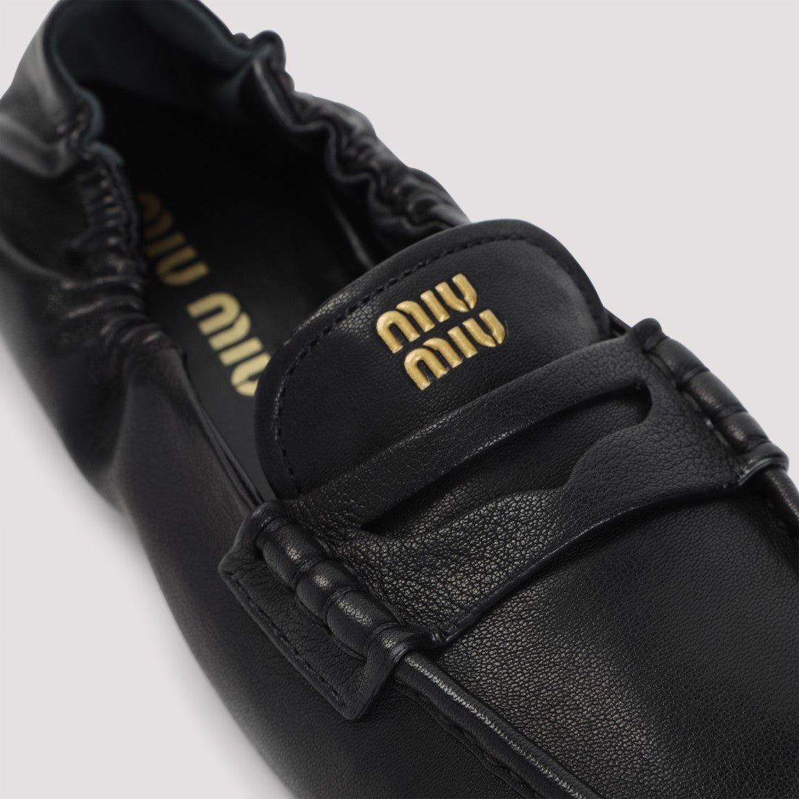 Miu Miu Black Lamb Leather Loafers