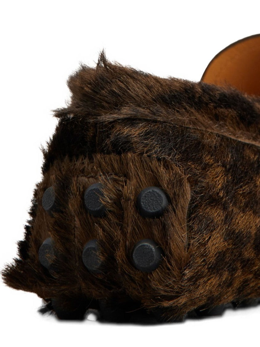 Tod's Slip-On Leopard Print Faux Fur Slippers