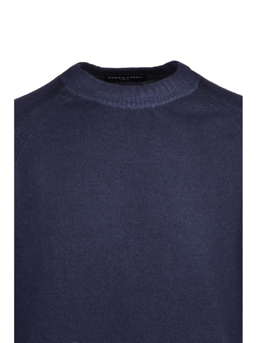 Daniele Fiesoli Crewneck Pullover With Raglan Sleeves In Luxurious Merino And Cashmere