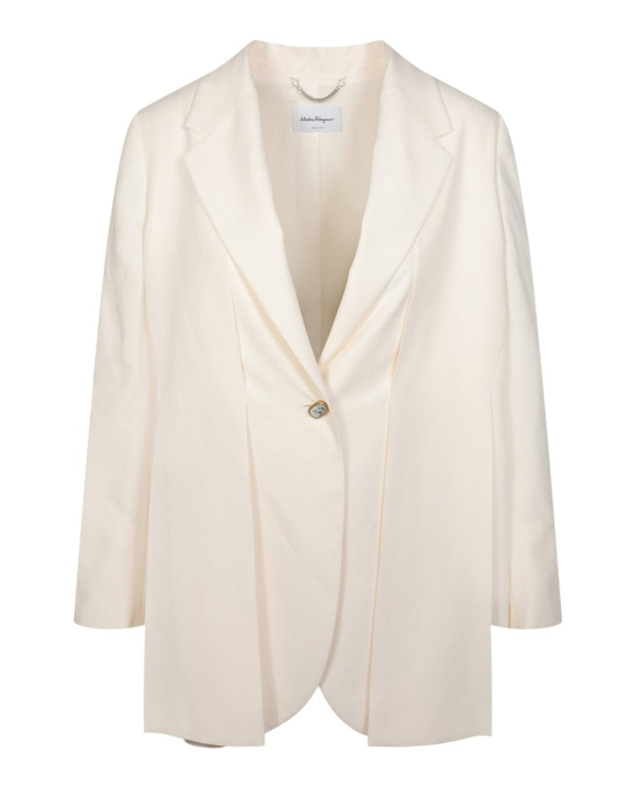 Ferragamo Single Button Silk Blazer