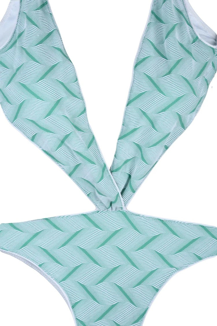 Sucrette Textured One-Piece Swimsuit With Bold Cut-Outs