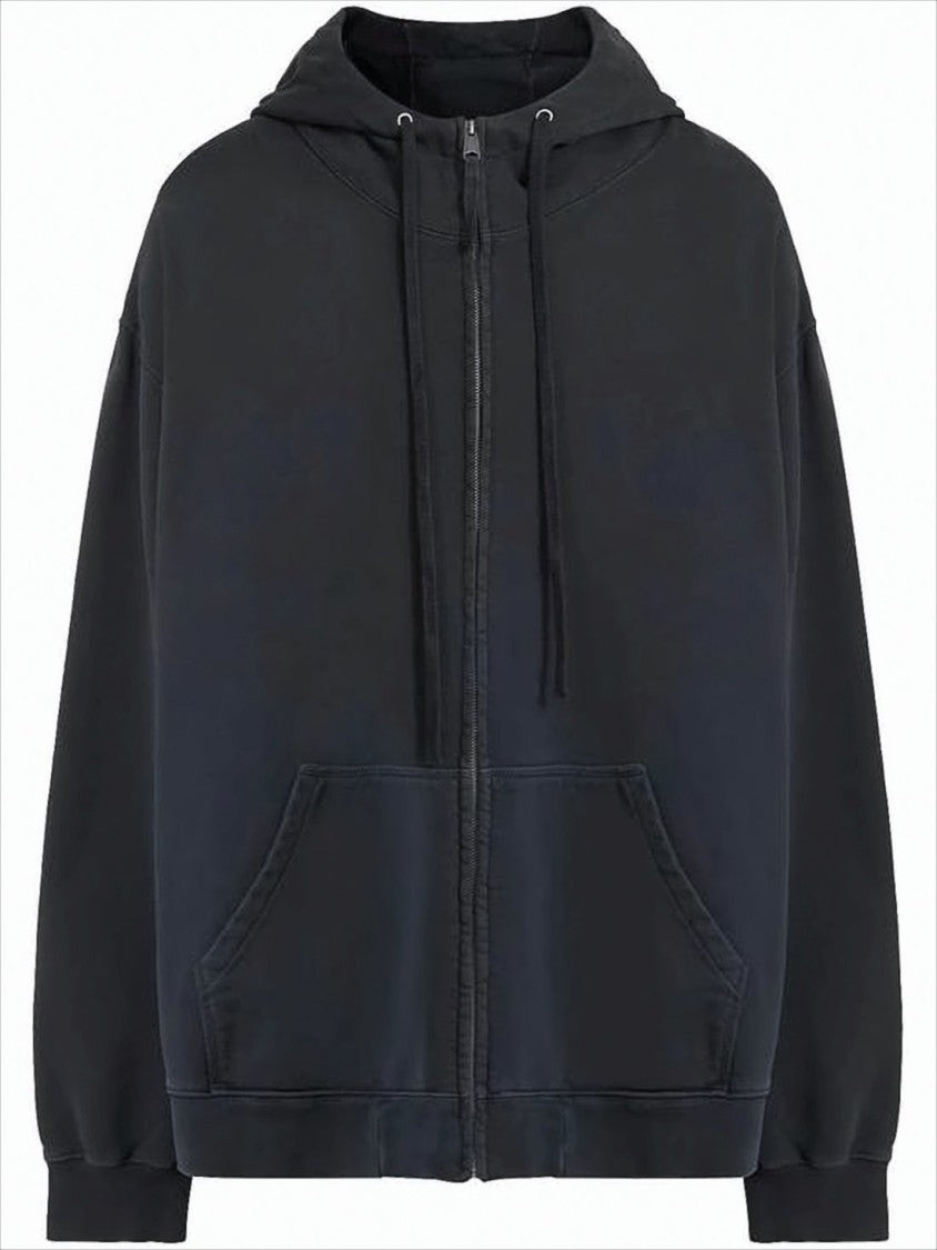 Maison Margiela Oversized Zip-Up Hoodie With Relaxed Fit And Drawstring Hood