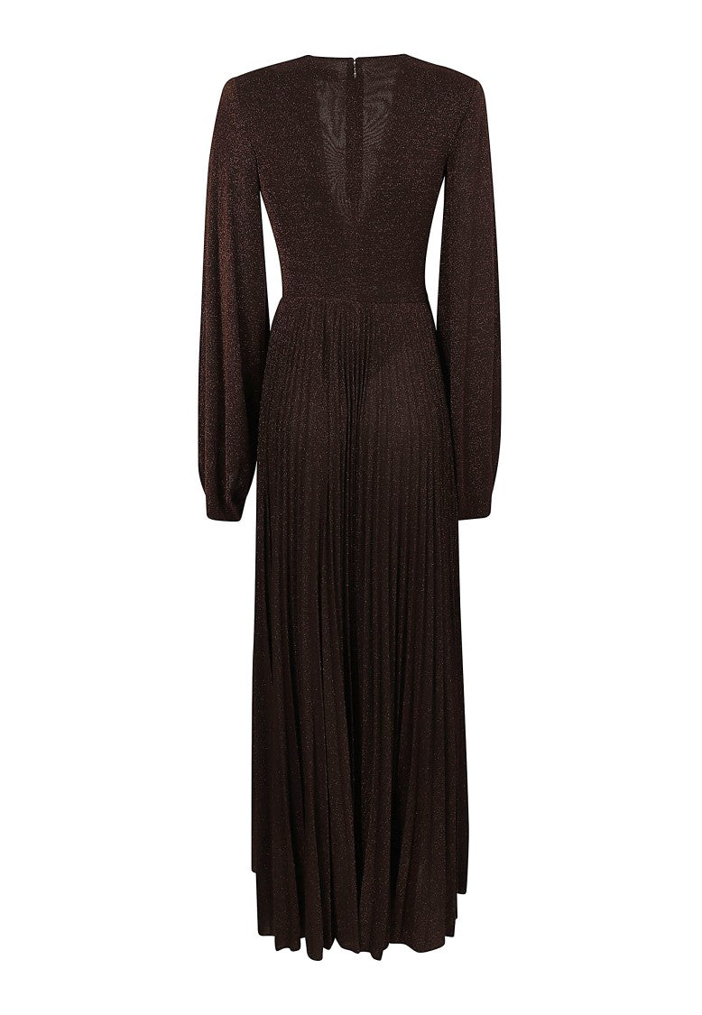 Elisabetta Franchi Slim-Fit Lame Jersey Double-Slit Evening Dress