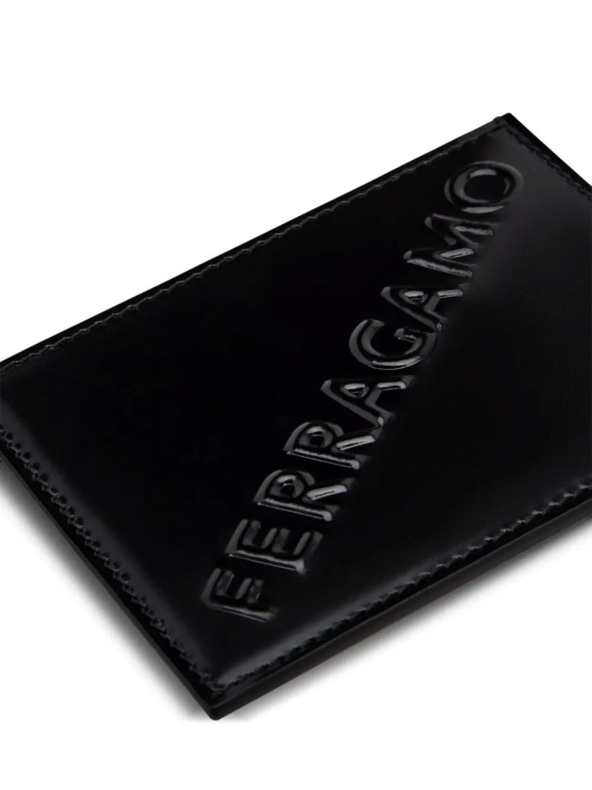 Ferragamo Diagonal Logo Credit Card Case