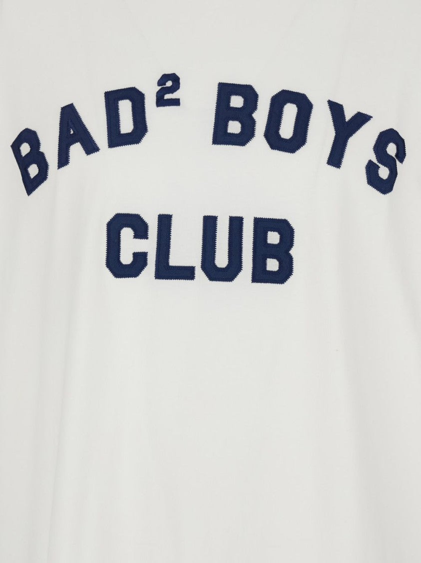 Dsquared2 White T-Shirt With Collegiate Embroidery And Relaxed Fit