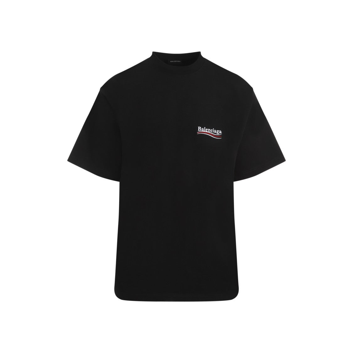 Balenciaga Black White Cotton Political Logo T-Shirt