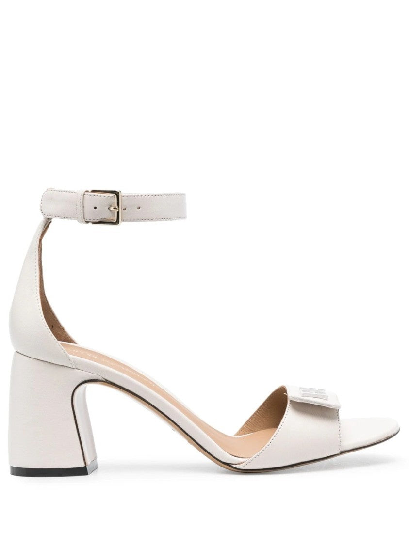 Emporio Armani Open-Toe Beige Sandals With Block Heel