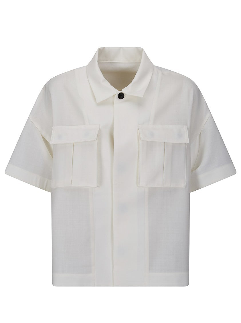 Sacai Structured Denim And Suiting Contrast Shirt