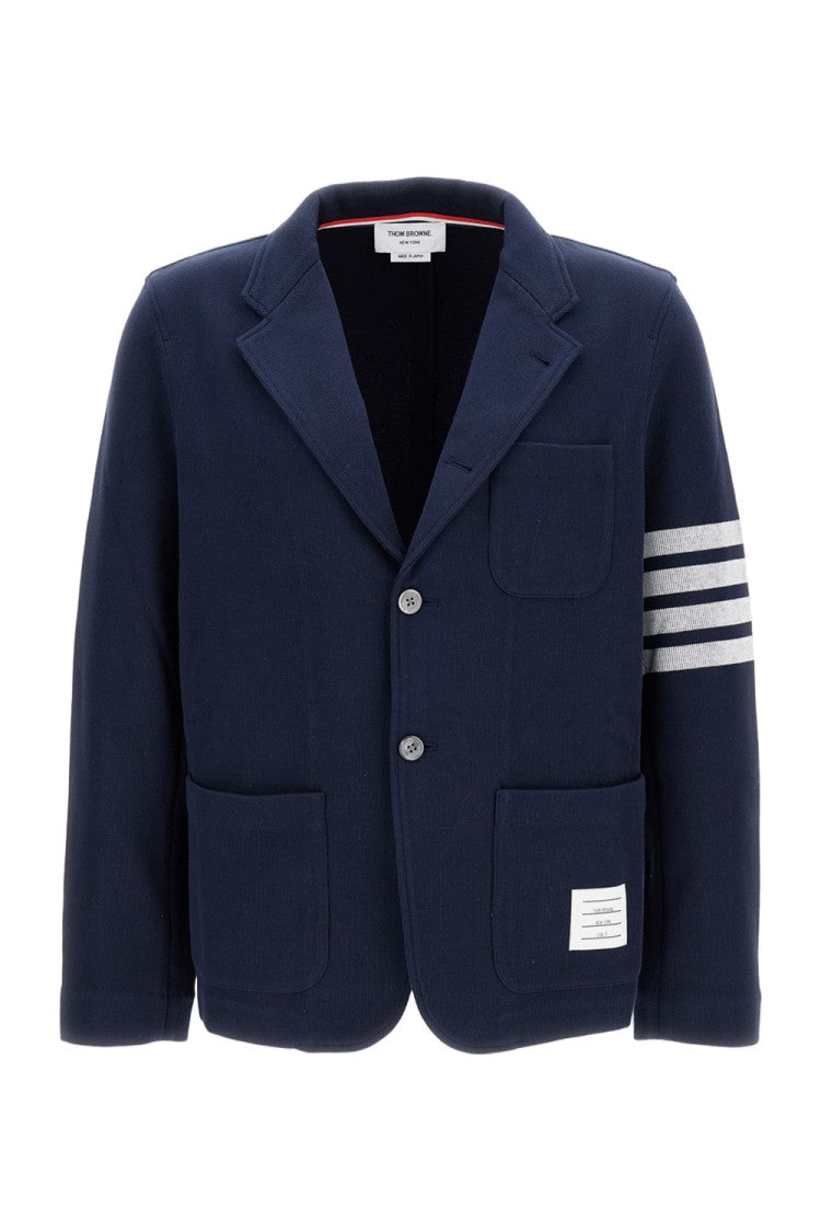 Thom Browne Structured Blue Jacket With Zipper Closure