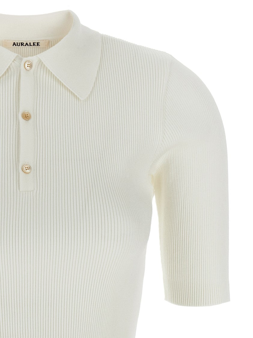 Auralee Ribbed Polo Shirt