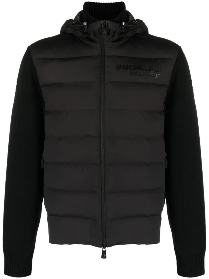 Moncler Grenoble Hybrid Padded Front Cardigan With Knit Sleeves