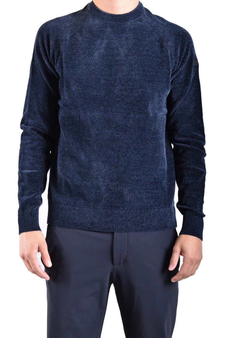 Rrd Classic Blue Knitwear With Tailored Fit And Textured Finish