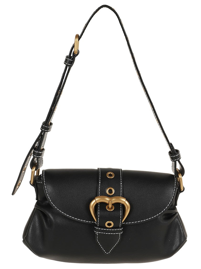 Pinko Black Leather Shoulder Bag