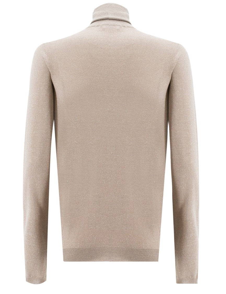 Brunello Cucinelli Regular Fit Turtleneck Sweater In Smokey Taupe