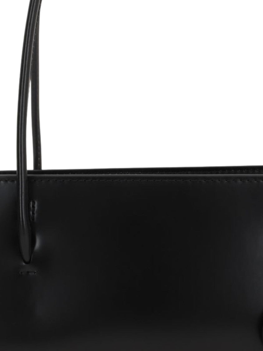 Marc Jacobs Black Metal Lettering Leather Shoulder Bag