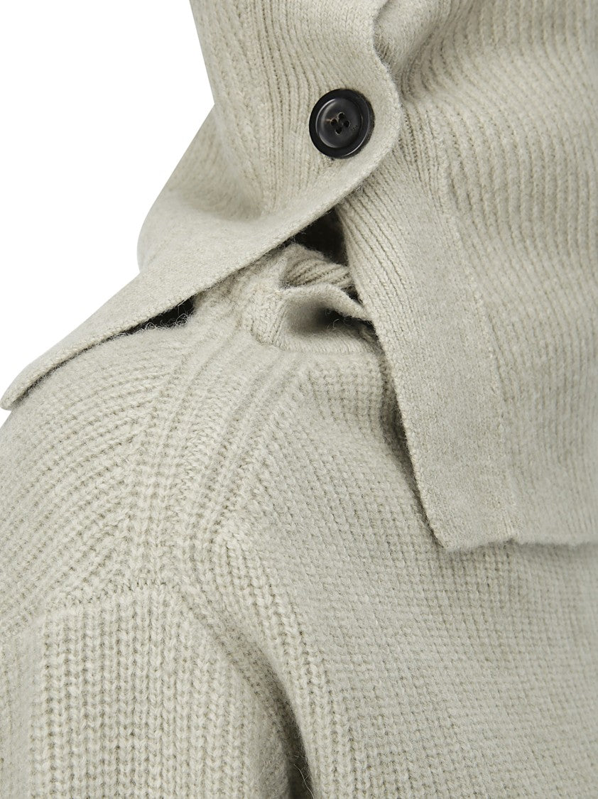 Dawei High Neck Ribbed Sweater