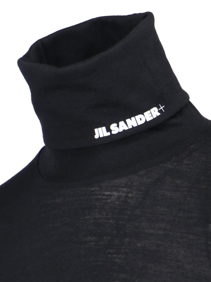 Jil Sander Logo Turtleneck – Black