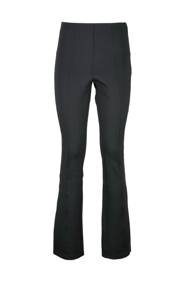 Calvin Klein Flared Black Trousers With Vertical Seam Detailing And Subtle Hem Slits