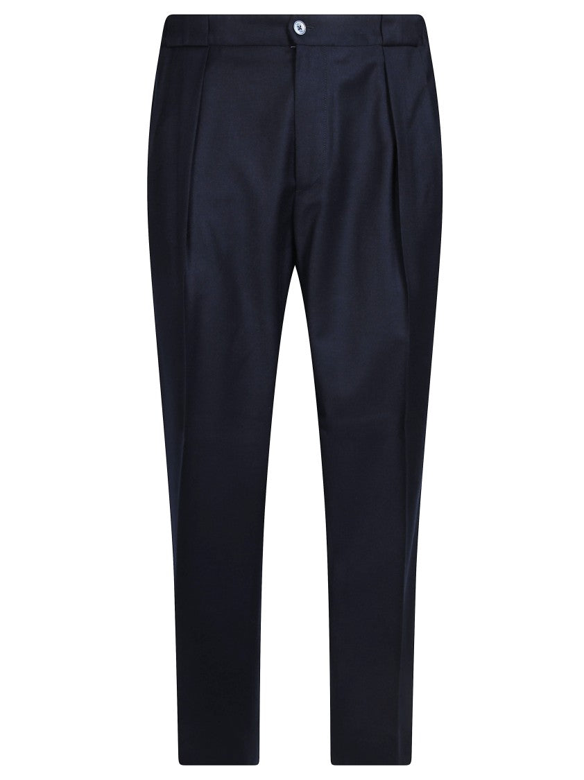 Briglia Flannel Straight-Leg Tailored Formal Pants