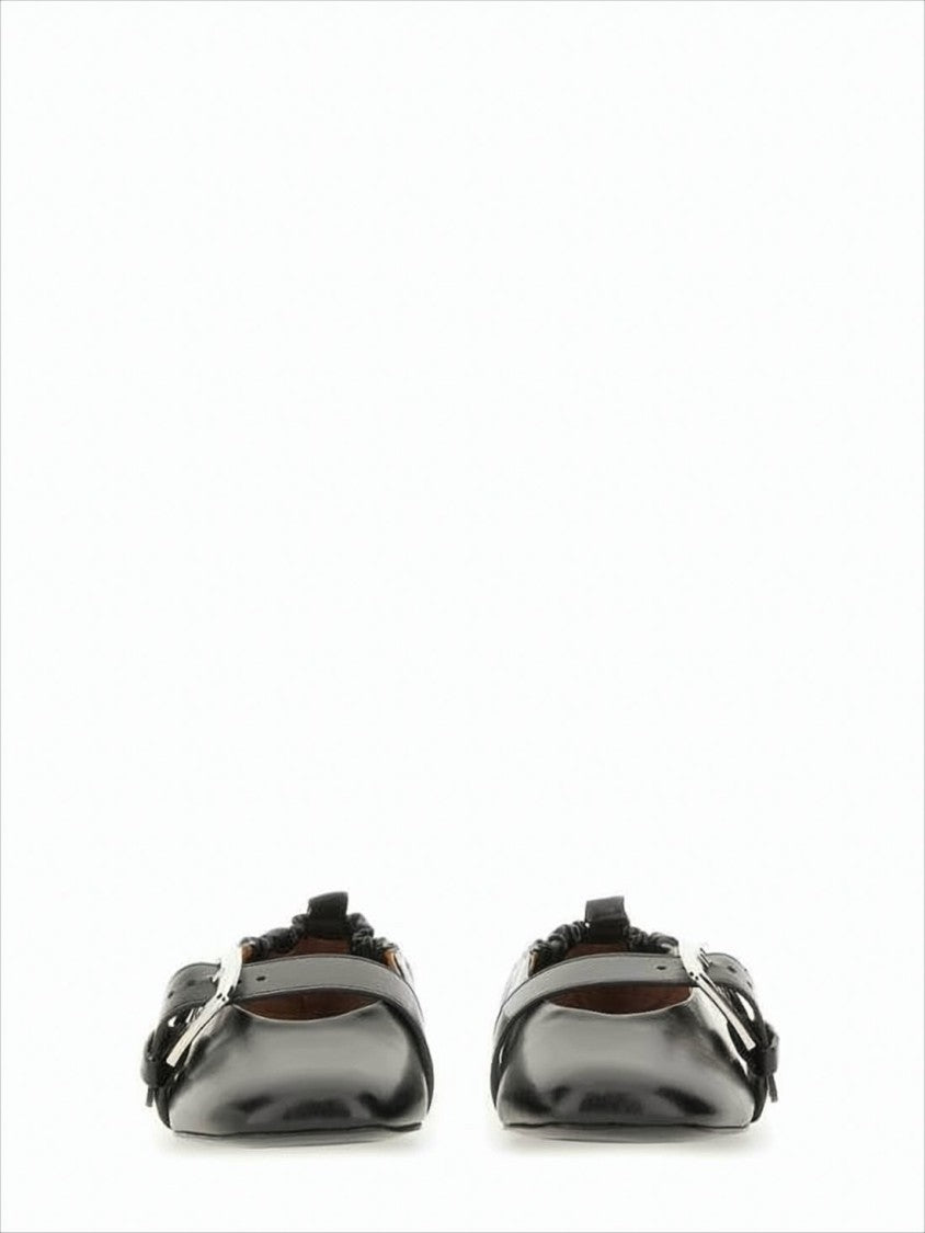 Ganni Pointed Toe Flat Shoes With Buckle Strap