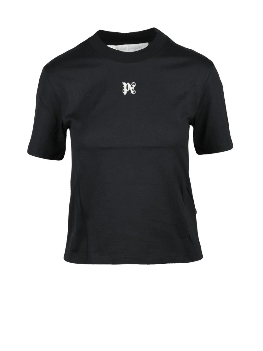 Palm Angels Black Cotton Gothic T-Shirt