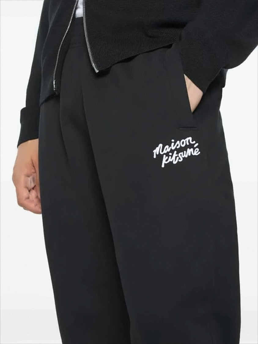Maison Kitsuné Relaxed-Fit Cotton Jogger Pants With Handwritten Logo