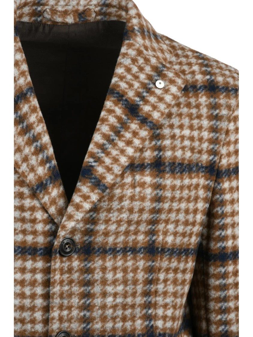 L.B.M. 1911 Beige-Brown Polyester-Blend Coat