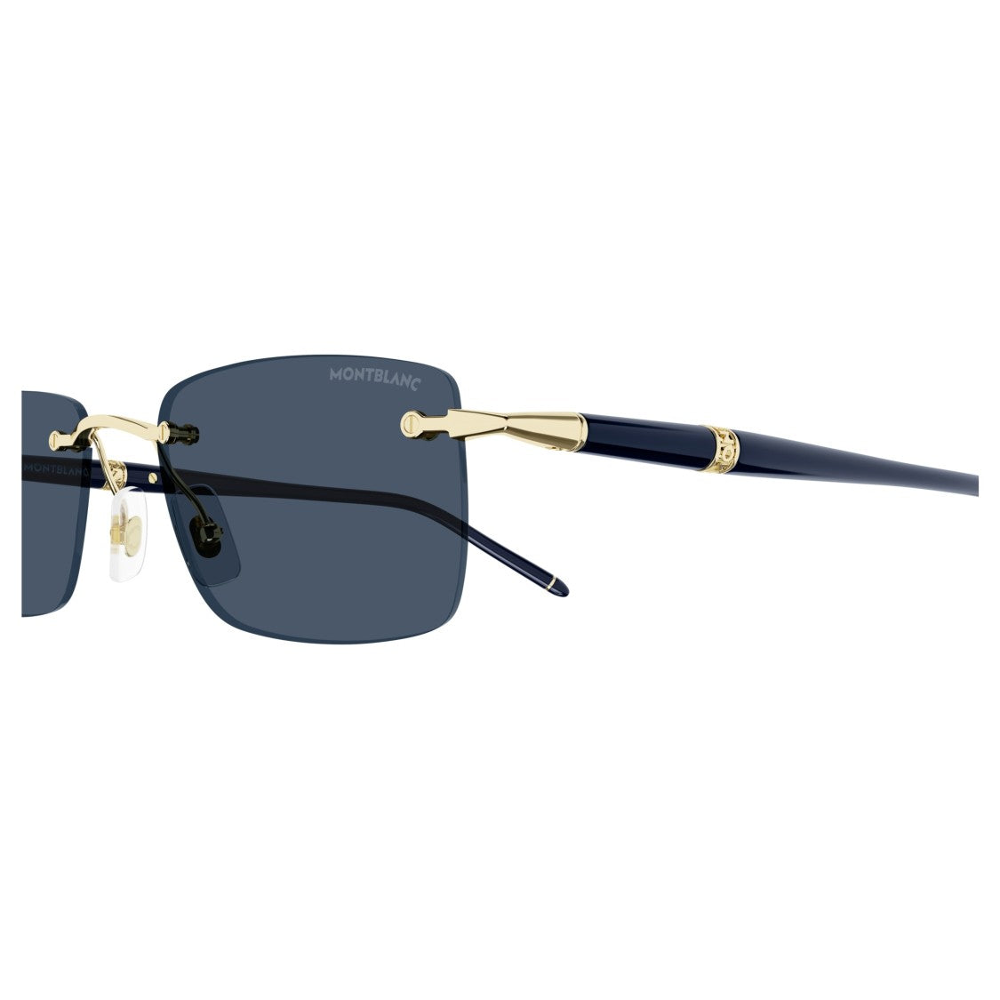 Montblanc Rimless Rectangular Sunglasses With Gold Accents