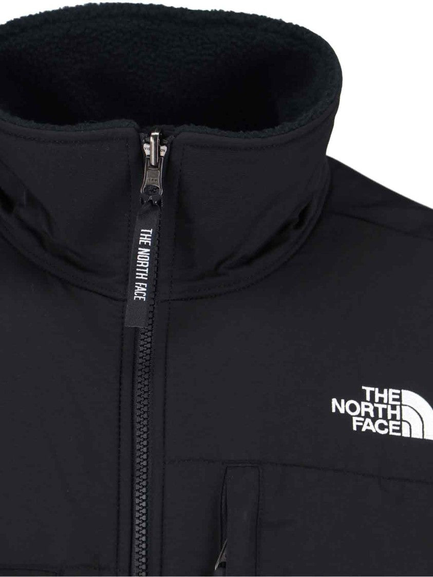The North Face Teddy Fabric Zip Jacket With High Collar And Contrasting Details