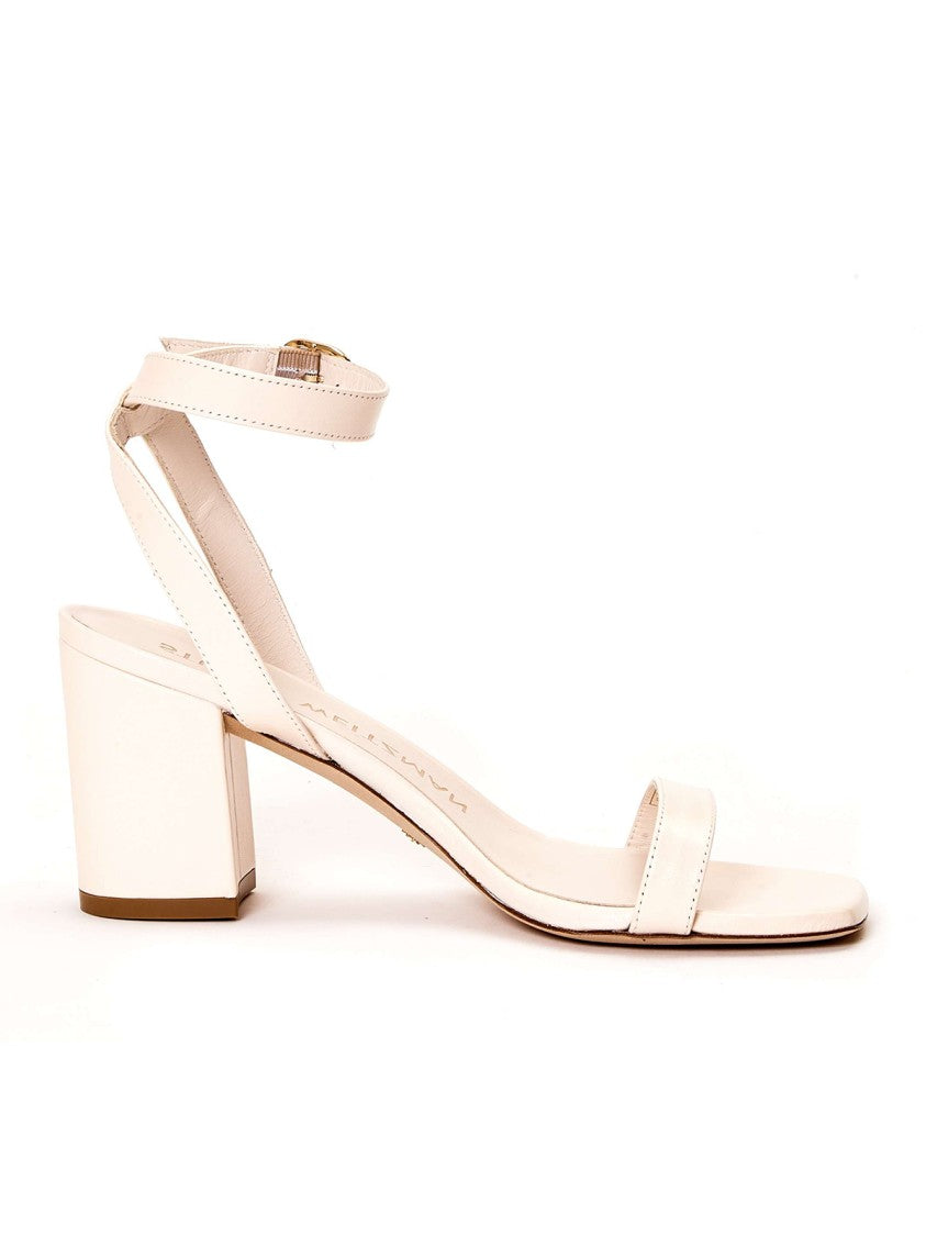 Stuart Weitzman Milk Leather Strap Sandal