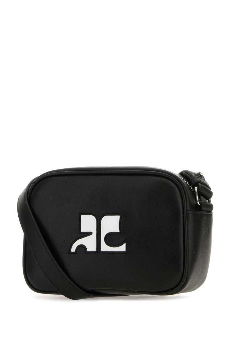 Courrèges Black Leather Réédition Shoulder Bag