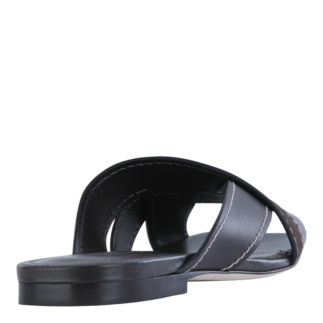Tod's Slip-On Black Flats With Overlapping Smooth